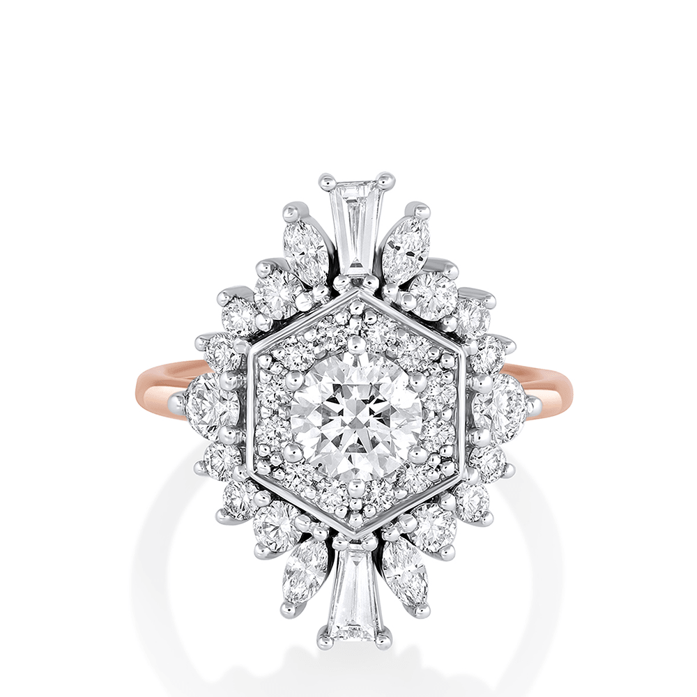 Marrow Fine Jewelry Two-Tone White Diamond Stella Ring [Rose Gold]