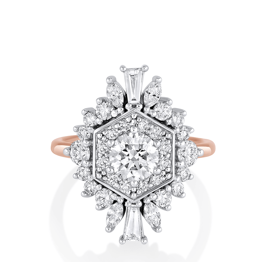 Marrow Fine Jewelry Two-Tone White Diamond Stella Ring [Rose Gold]