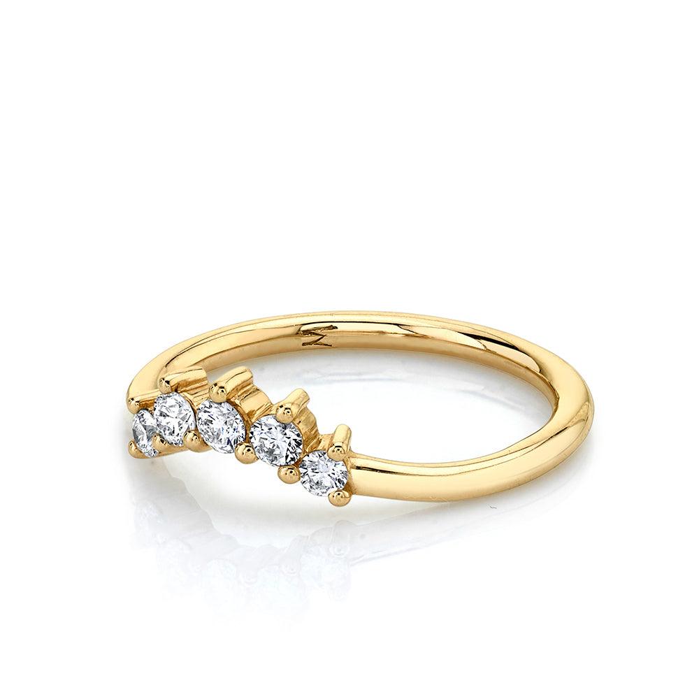 Marrow Fine Jewelry White Diamond Mini Headdress Stacking Ring