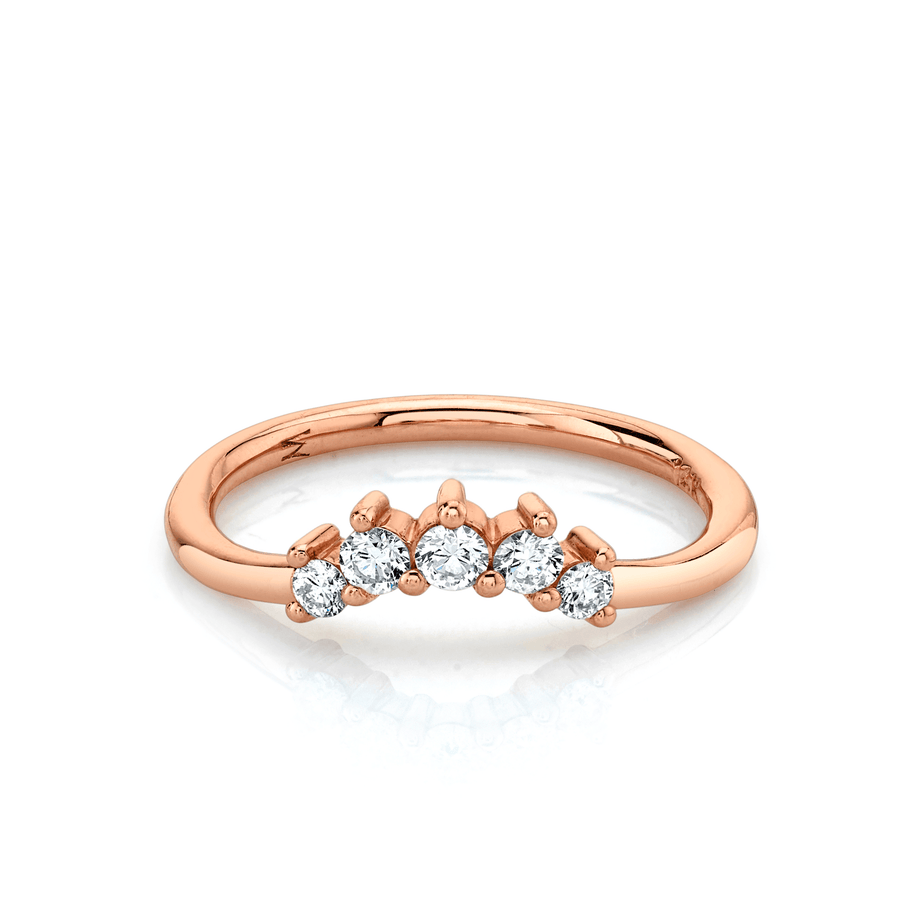 Marrow Fine Jewelry White Diamond Mini Headdress Stacking Ring [Rose Gold]