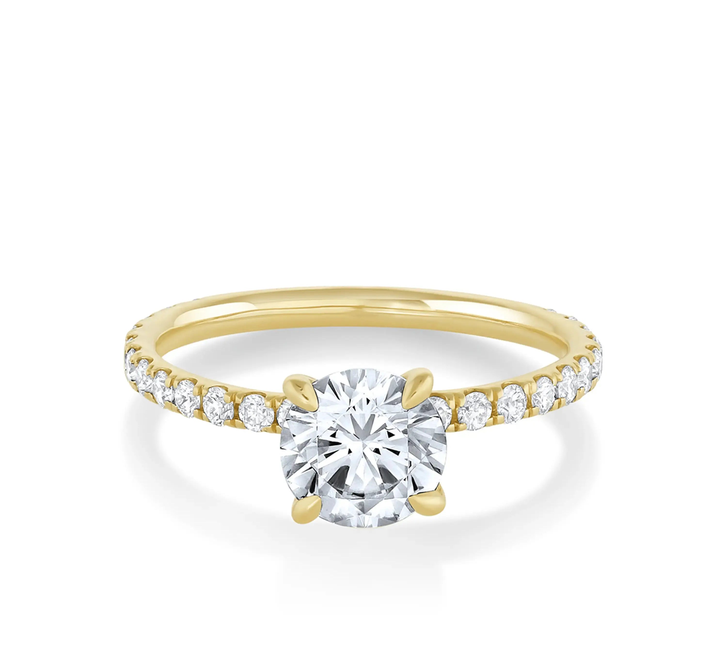 Marrow Fine Jewelry White Diamond Frankie Pave Band Engagement Ring [Yellow Gold]