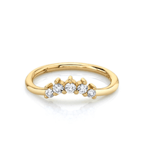Marrow Fine Jewelry White Diamond Mini Headdress Stacking Ring [Yellow Gold]