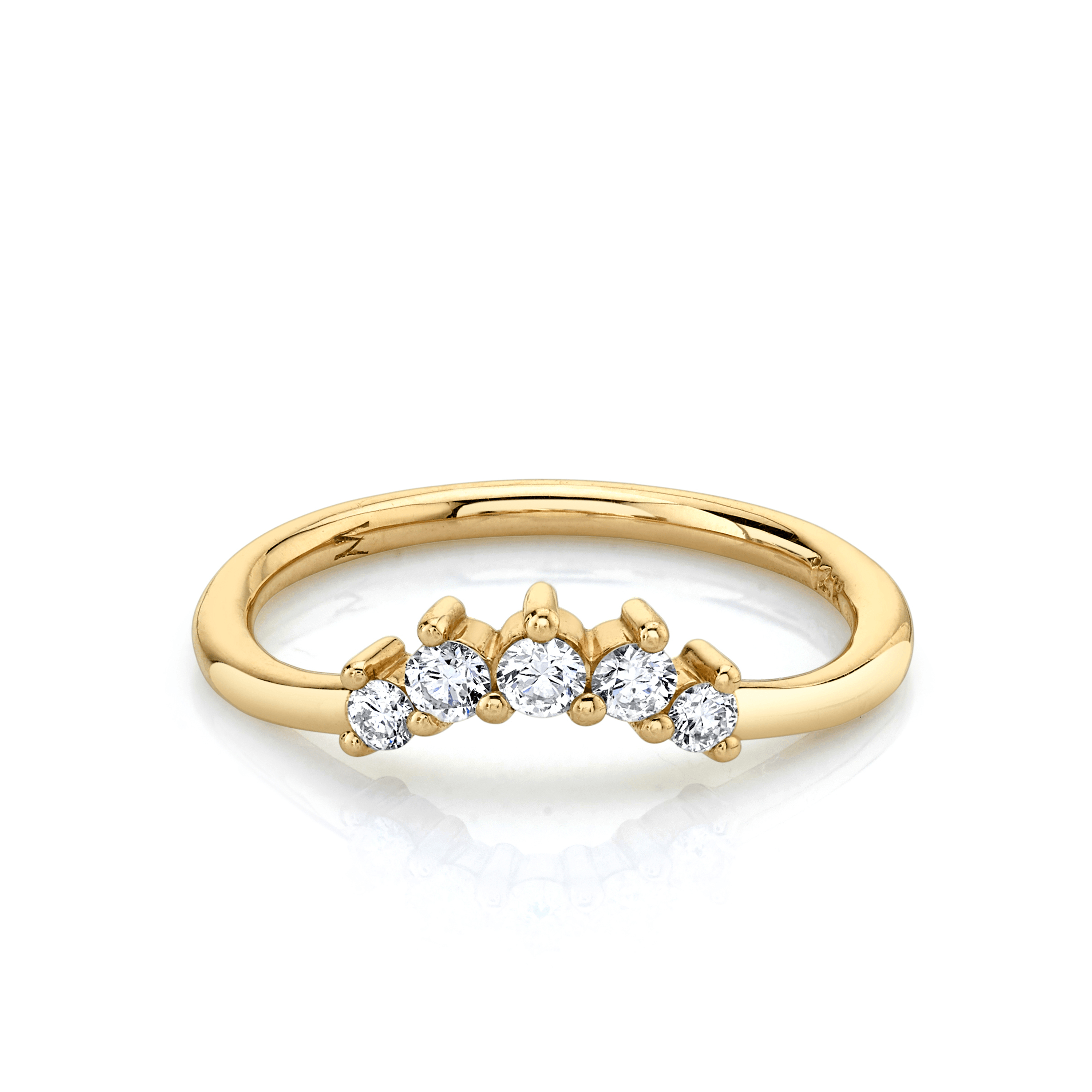 Marrow Fine Jewelry White Diamond Mini Headdress Stacking Ring
