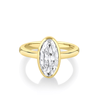 Marrow Fine Jewelry White Diamond Moval Bezel Ring [Yellow Gold]