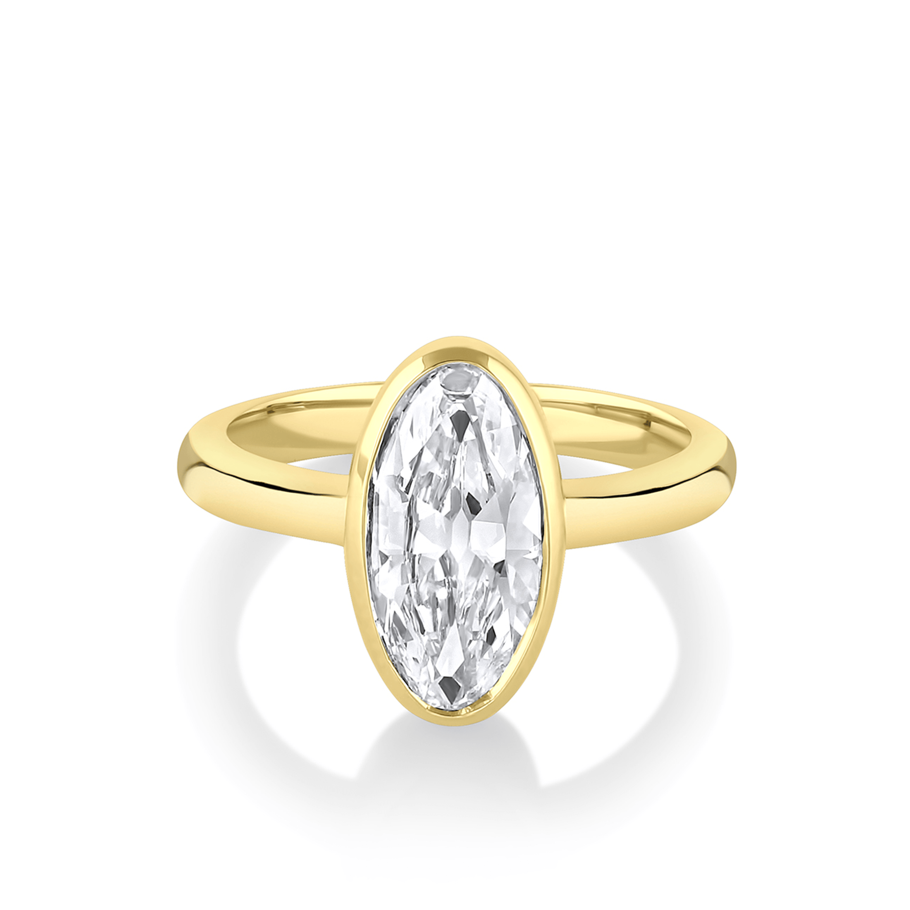 Marrow Fine Jewelry White Diamond Moval Bezel Ring