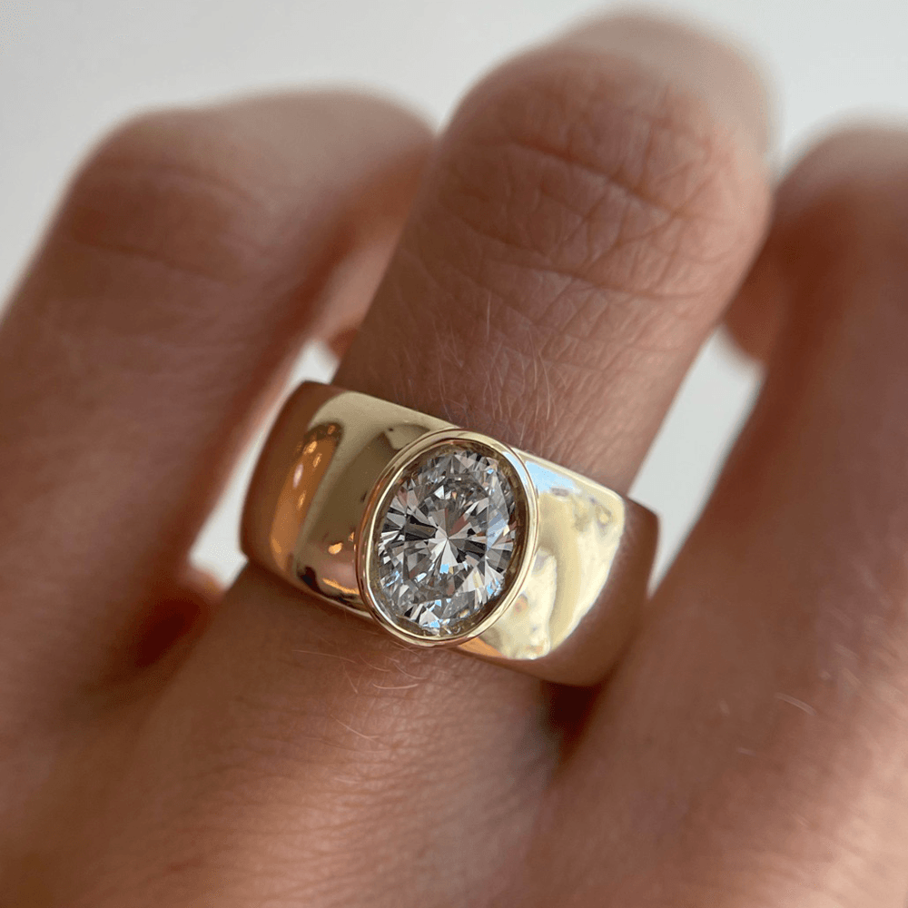 The Harlow Cigar Band Engagement Ring - Marrow Fine