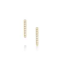 Marrow Fine Jewelry White Diamond Pavé Bar Studs [Yellow Gold]