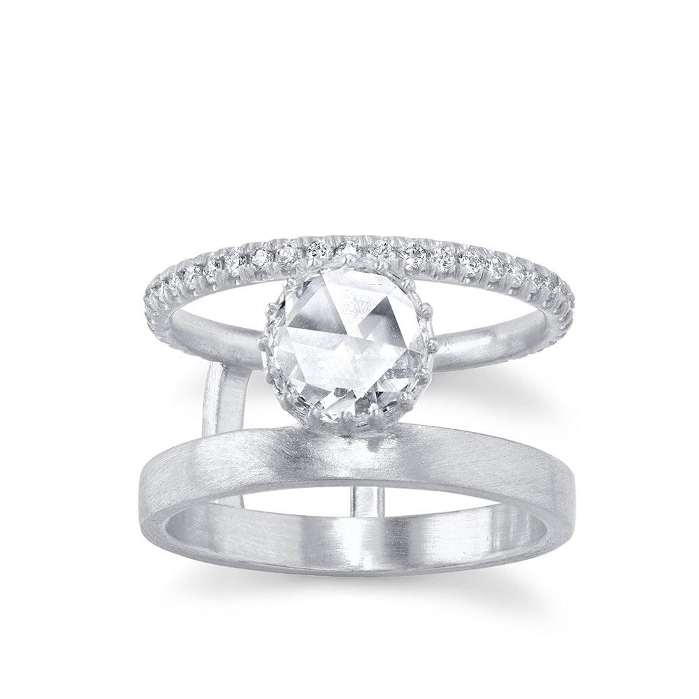 Marrow Fine Jewelry White Diamond Winter's Rose Ring