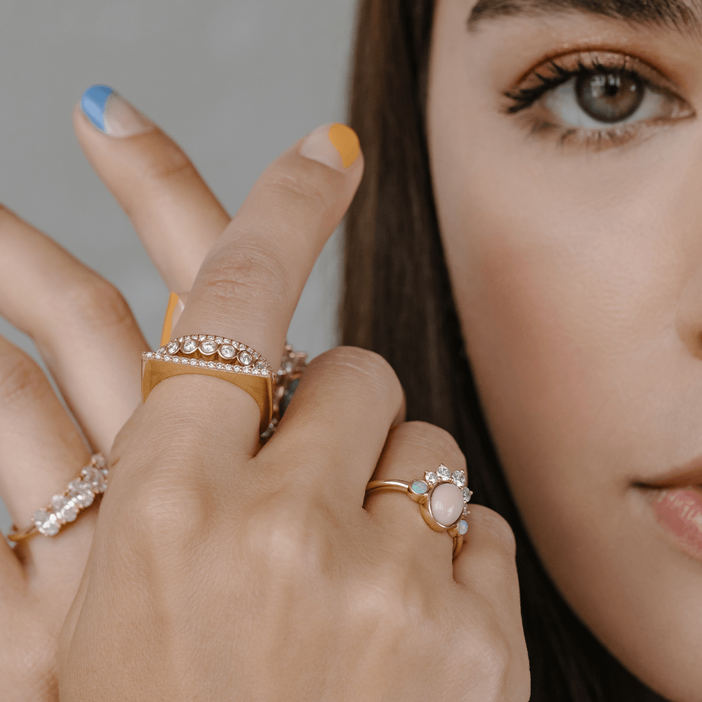White Diamond Thin Edge Ring - Marrow Fine