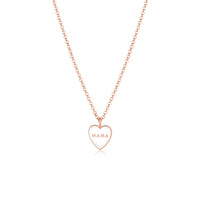 Marrow Fine Jewelry White Mama Heart Pendant Enamel Necklace [Rose Gold]