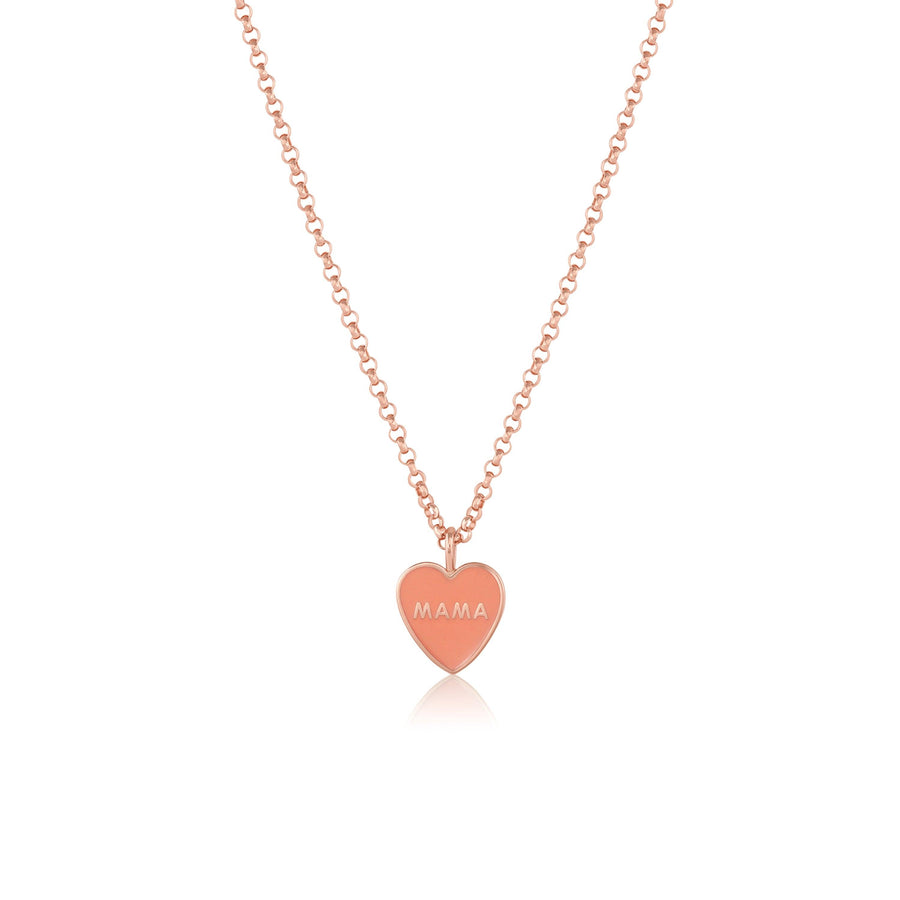 Marrow Fine Jewelry Melon Mama Heart Pendant Enamel Necklace[Rose Gold]