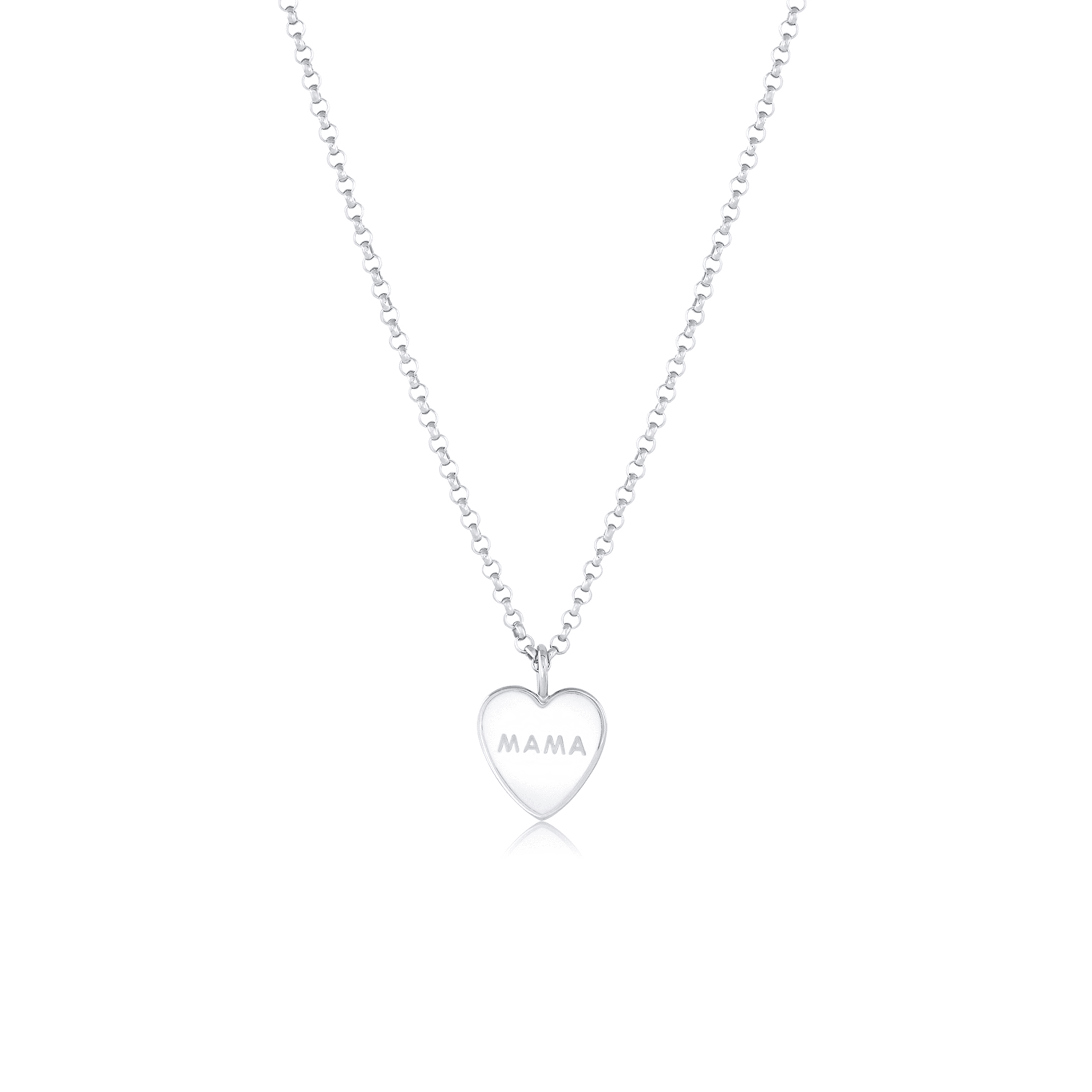 Marrow Fine Jewelry White Mama Heart Pendant Enamel Necklace