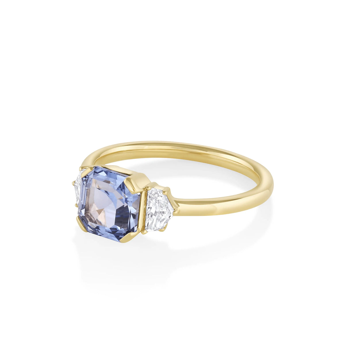 1.86ct Periwinkle Sapphire & Cadillac Diamond Engagement Ring – Marrow Fine