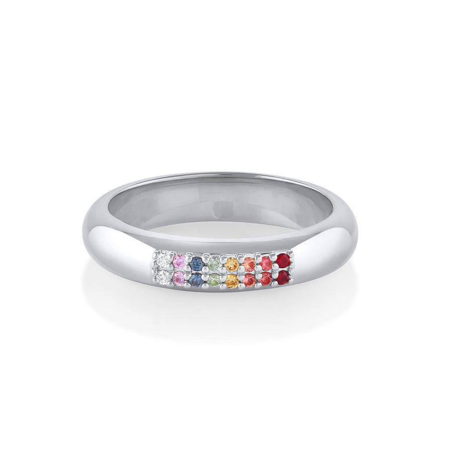 Marrow Fine Jewelry Gradient Gem Rainbow Band [White Gold]