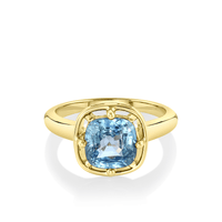 Marrow Fine Jewelry Teal Sapphire Georgia Solitaire Ring [Yellow Gold]