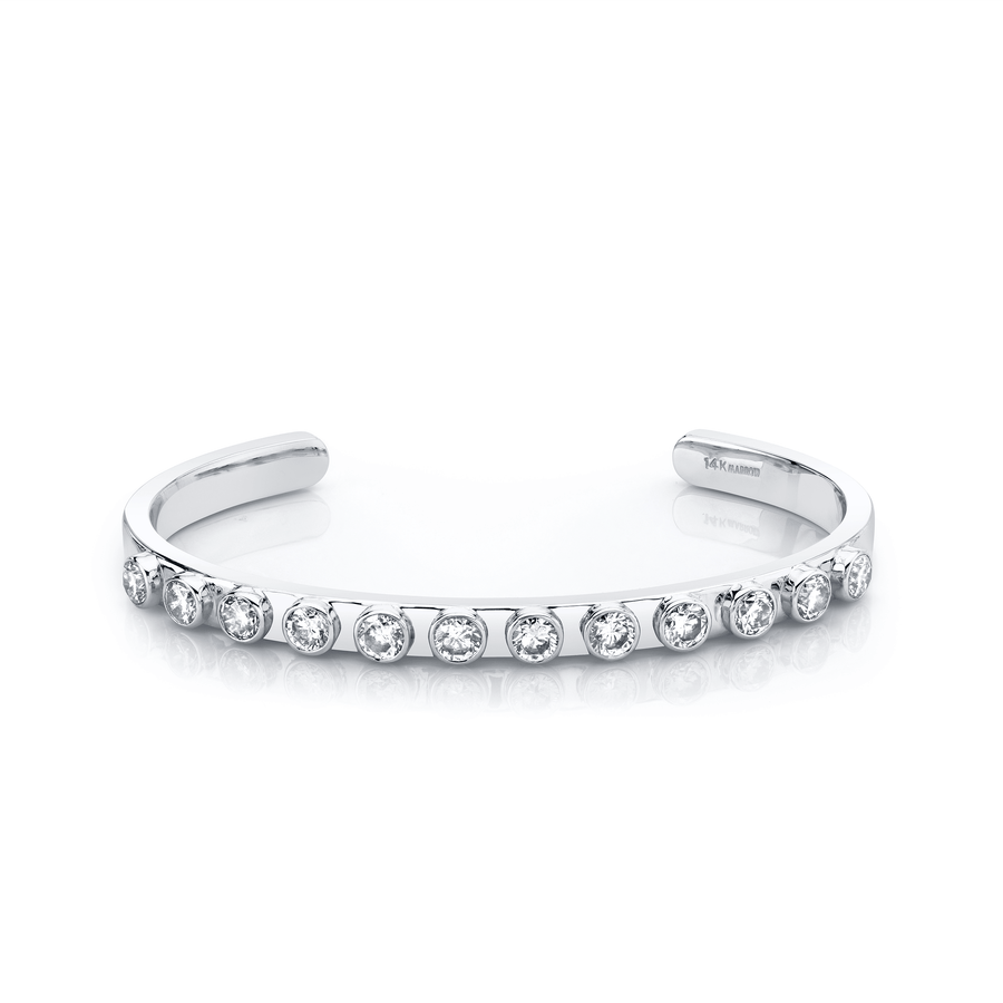 Marrow Fine Jewelry White Diamond Cuff Bracelet [White Gold]