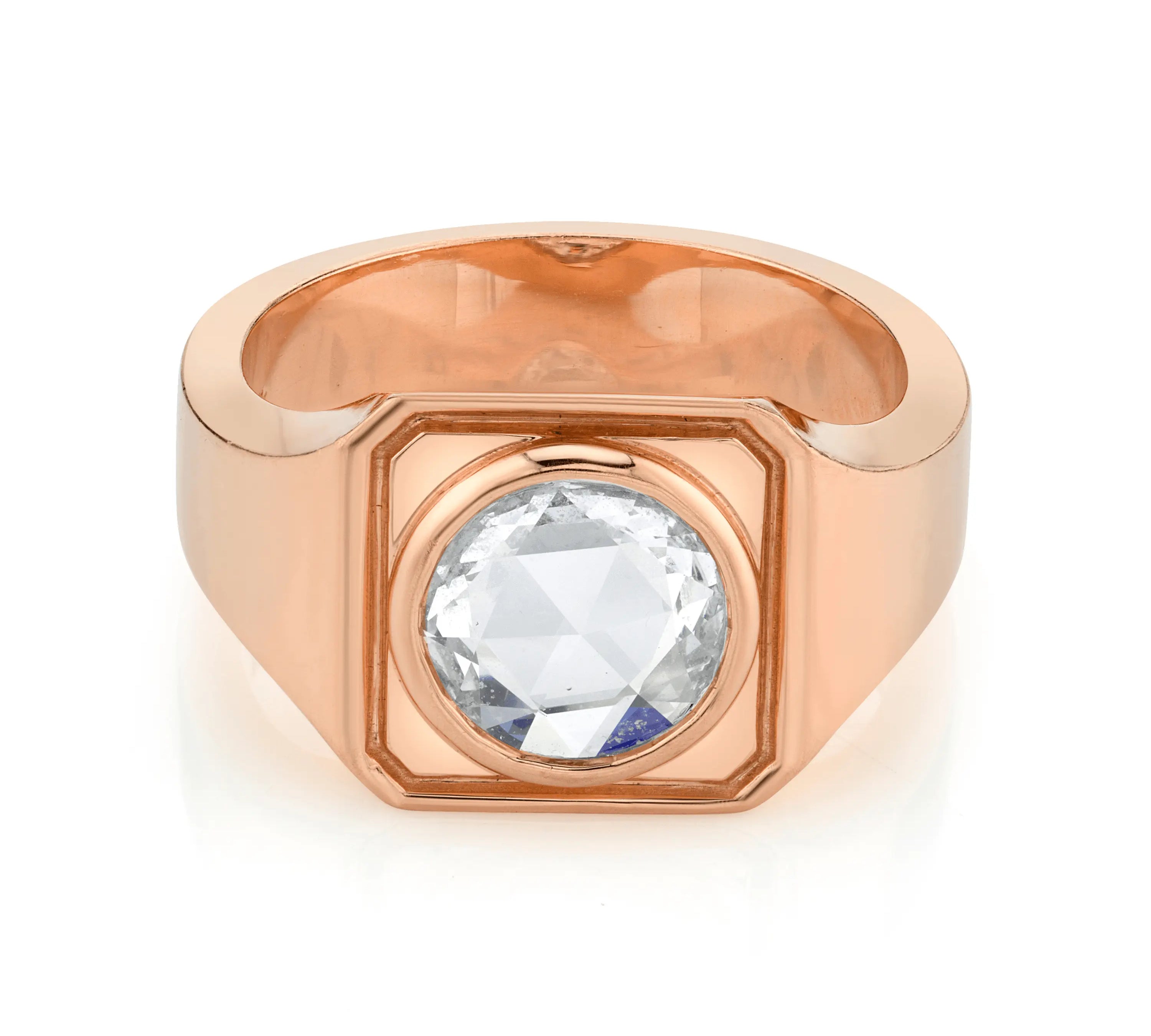 Marrow Fine Jewelry Rose Cut Diamond Signet Band [Rose Gold]