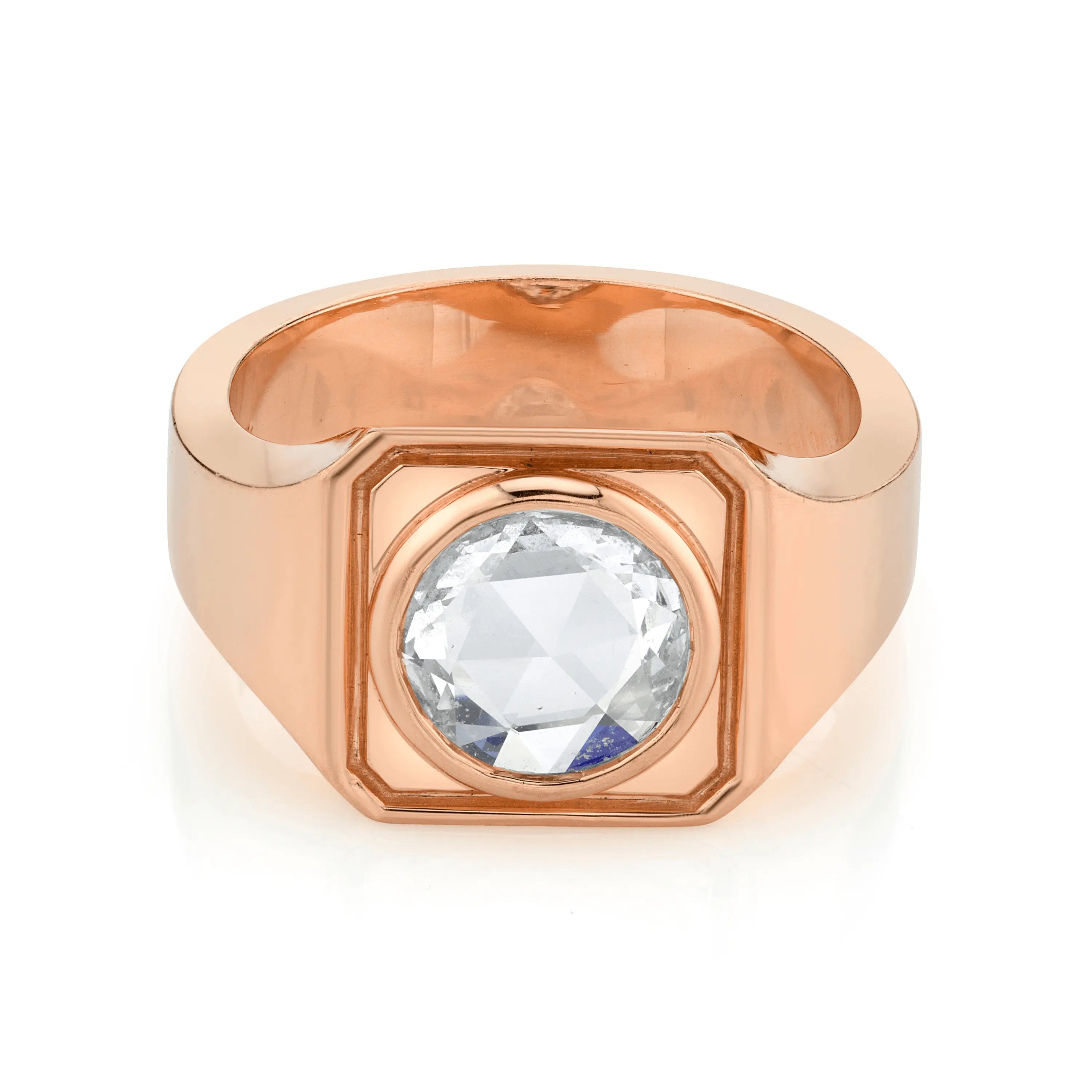 Men s Rose Cut Signet Ring Marrow Fine