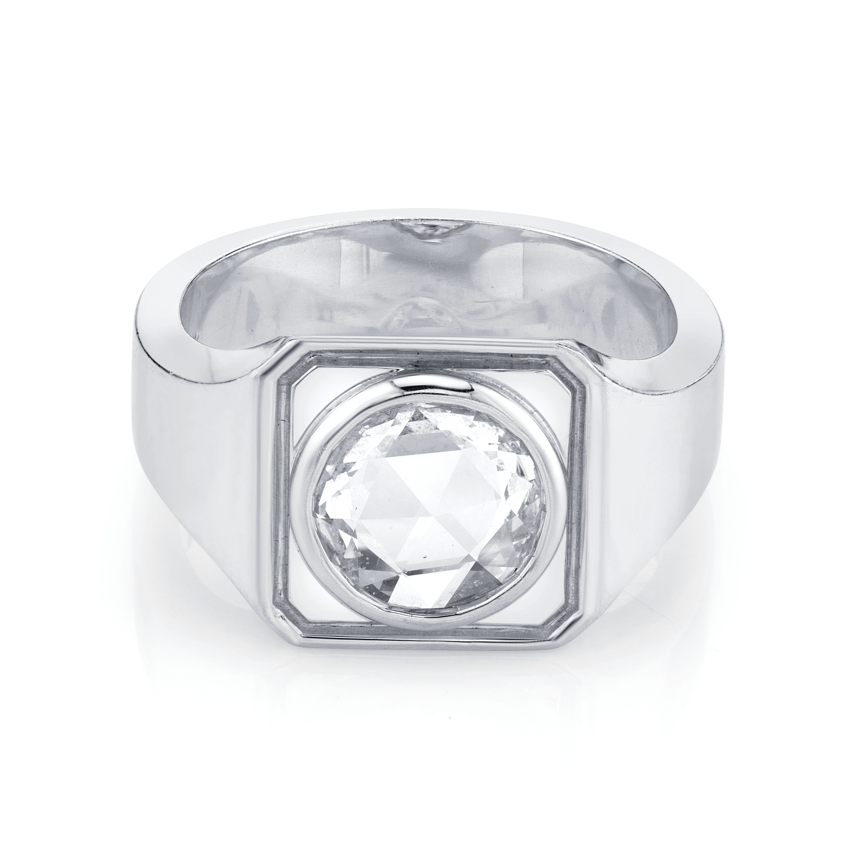 Marrow Fine Jewelry Rose Cut Diamond Signet Band