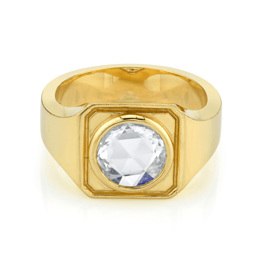 Marrow Fine Jewelry Rose Cut Diamond Signet Band [Yellow Gold]