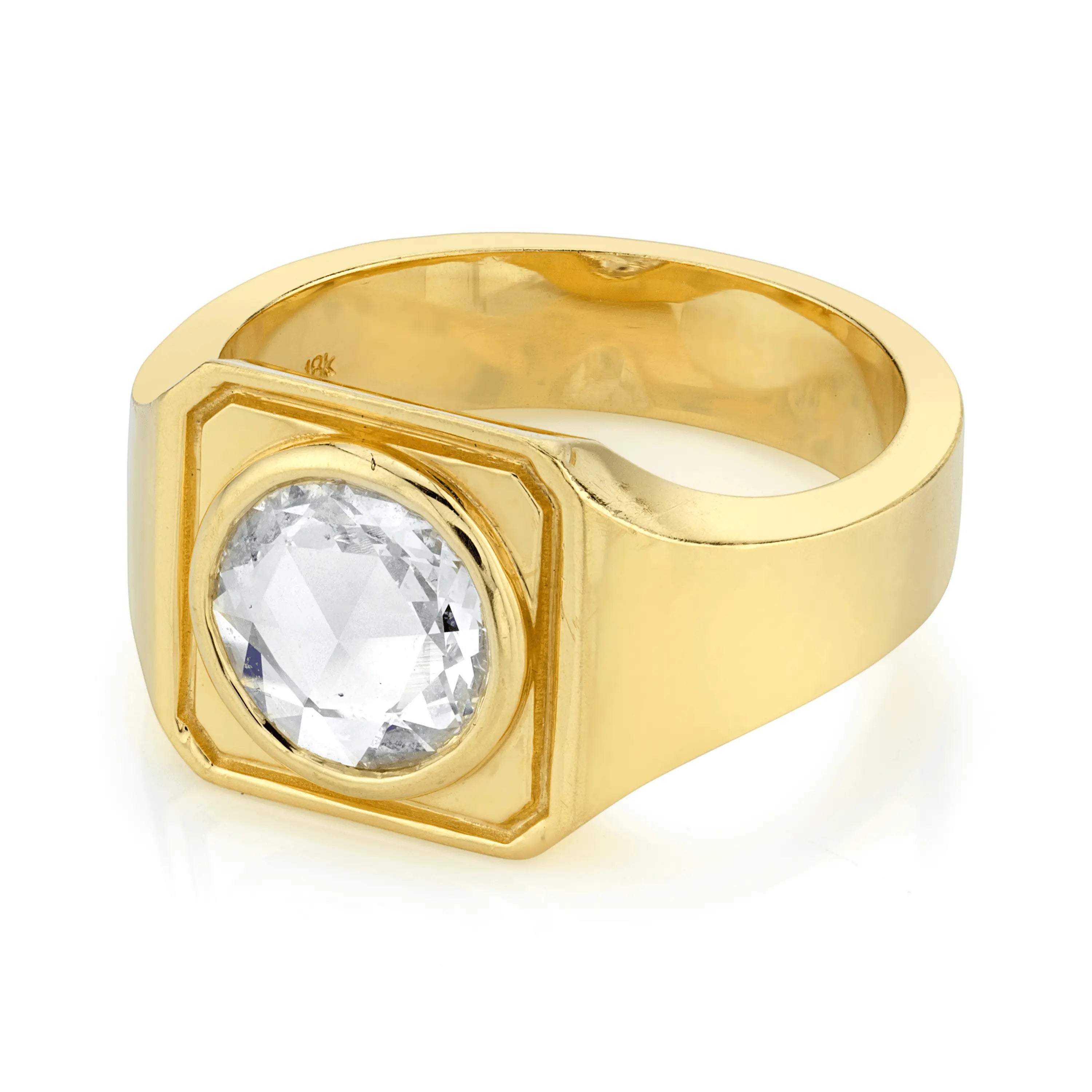 Men s Rose Cut Signet Ring Marrow Fine