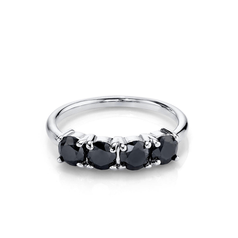 Marrow Fine Jewelry Four Stone Rose Cut Black Diamond Ring [White Gold]