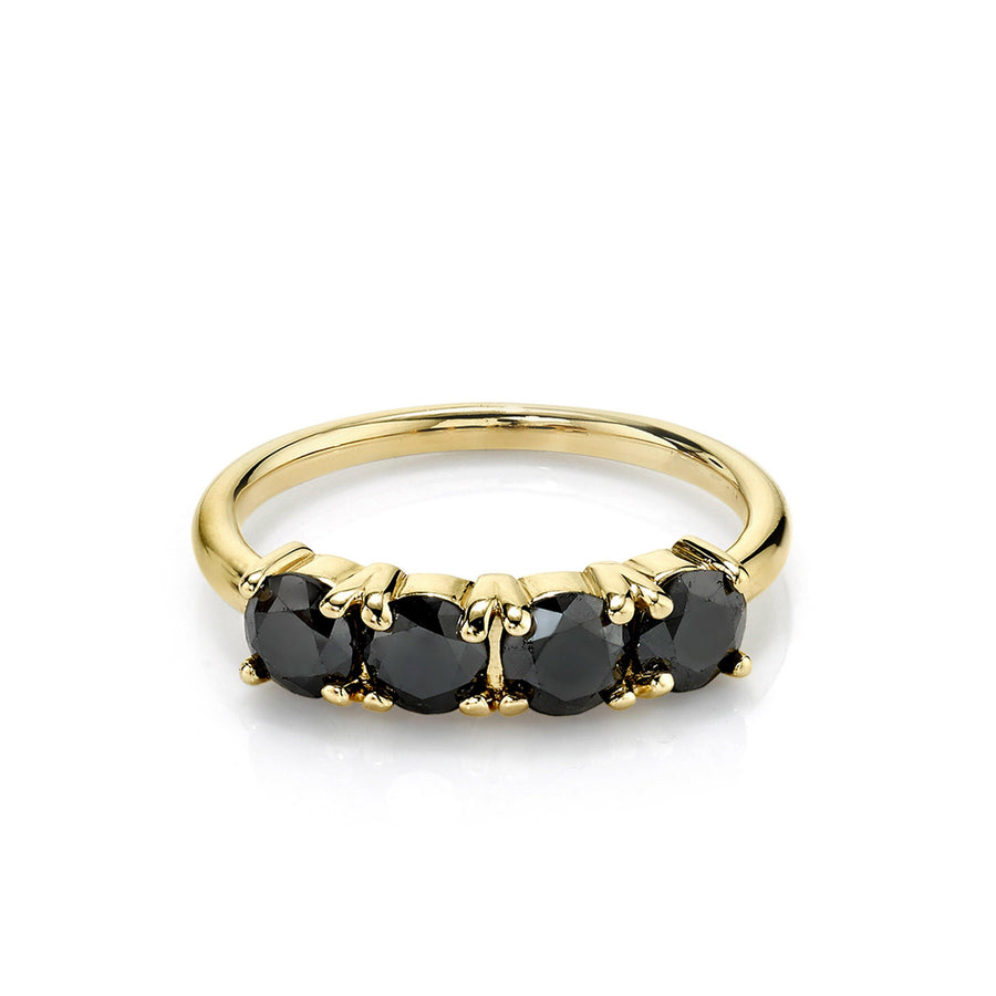 Marrow Fine Jewelry Four Stone Rose Cut Black Diamond Ring [Yellow Gold]