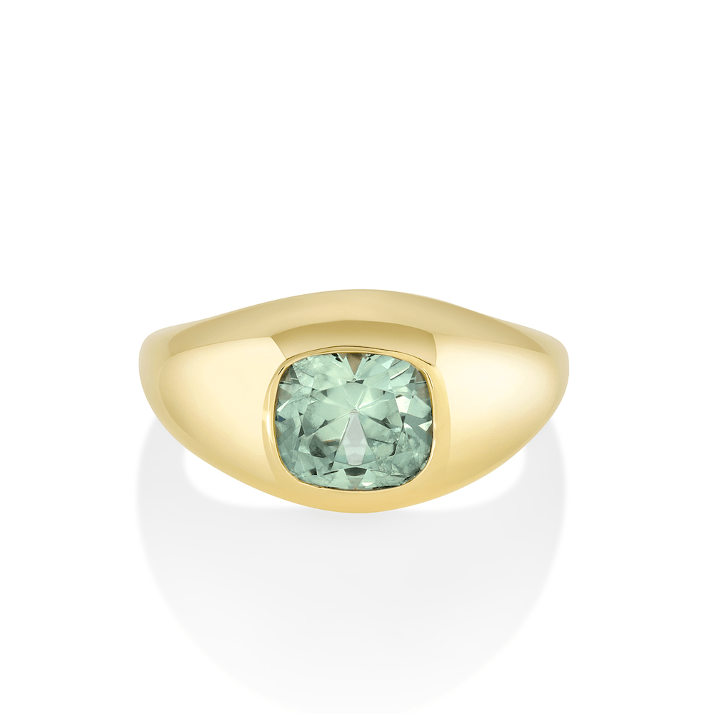 Marrow Fine Jewelry Mint Green Garnet Bombe Ring