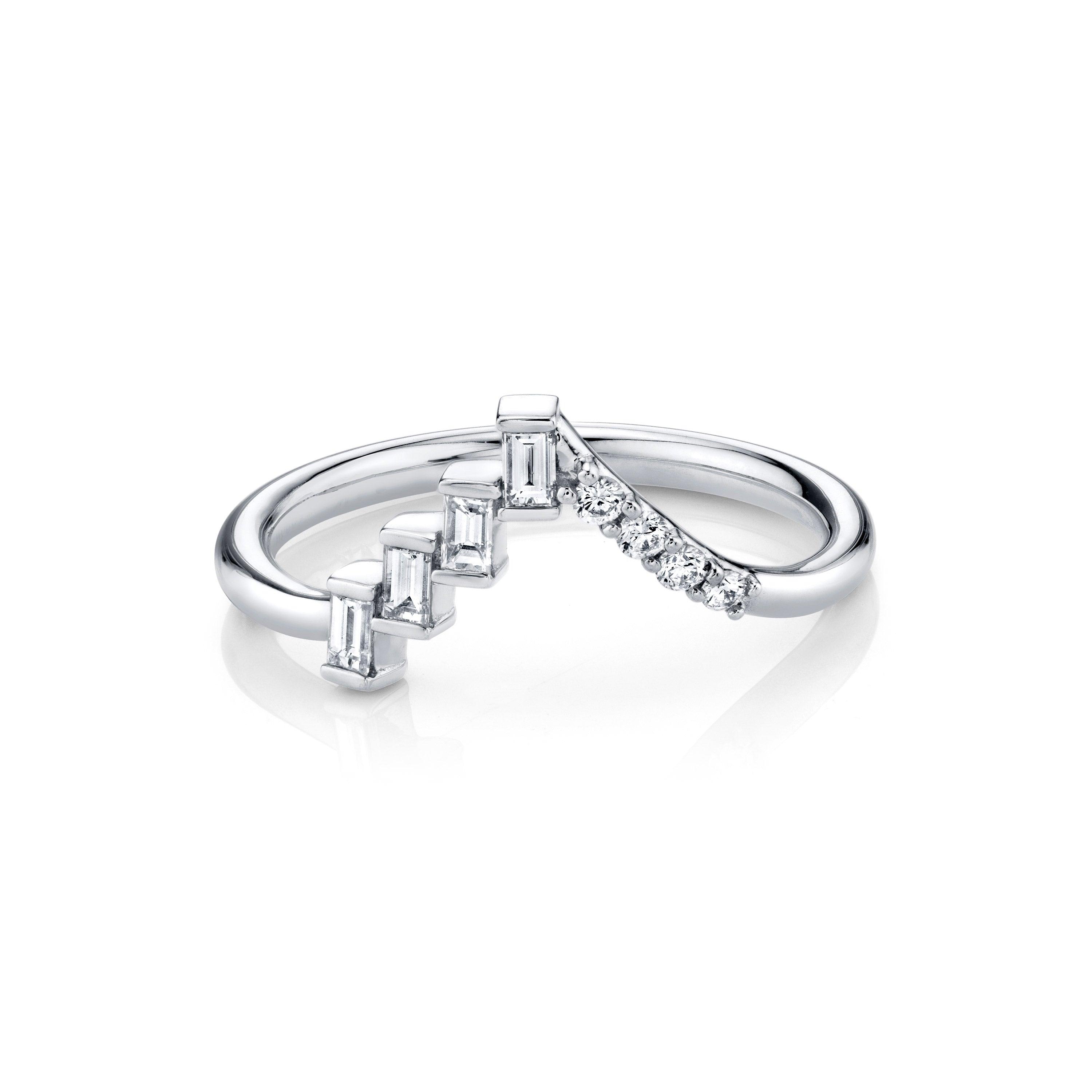 Marrow Fine Jewelry White Diamond Asymmetrical Mixed Shape Band