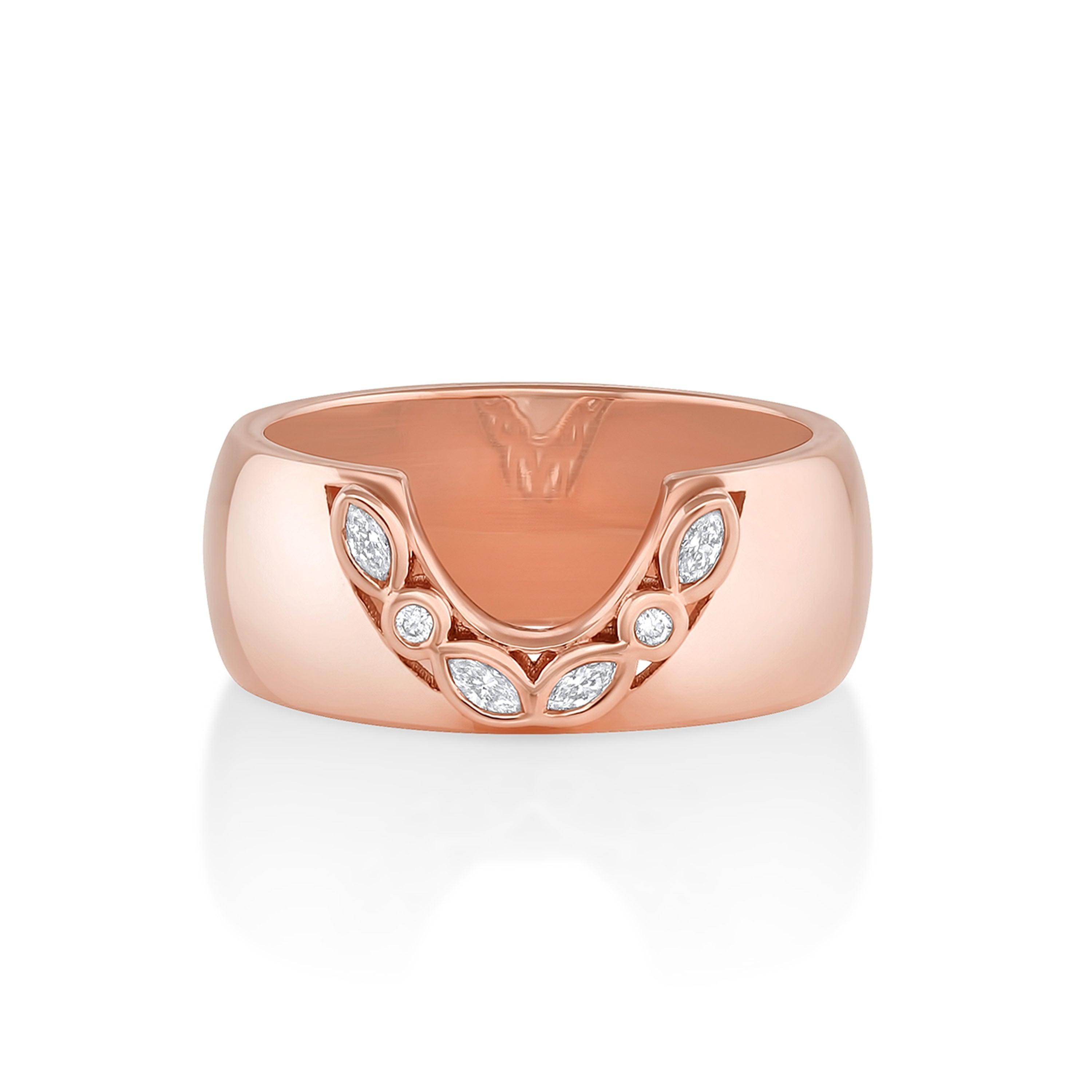 Marrow Fine Jewelry White Diamond Mixed Shape Selene Cigar Band