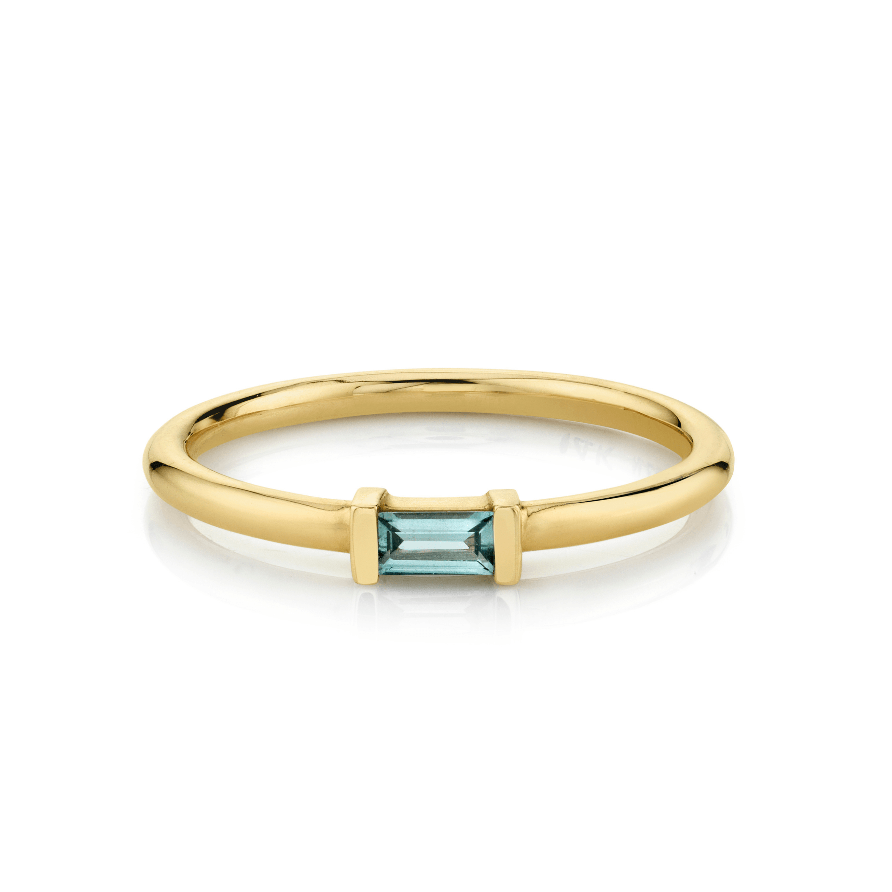 Marrow Fine Jewelry Blue Montana Sapphire September Birthstone Straight Baguette Stacking Band