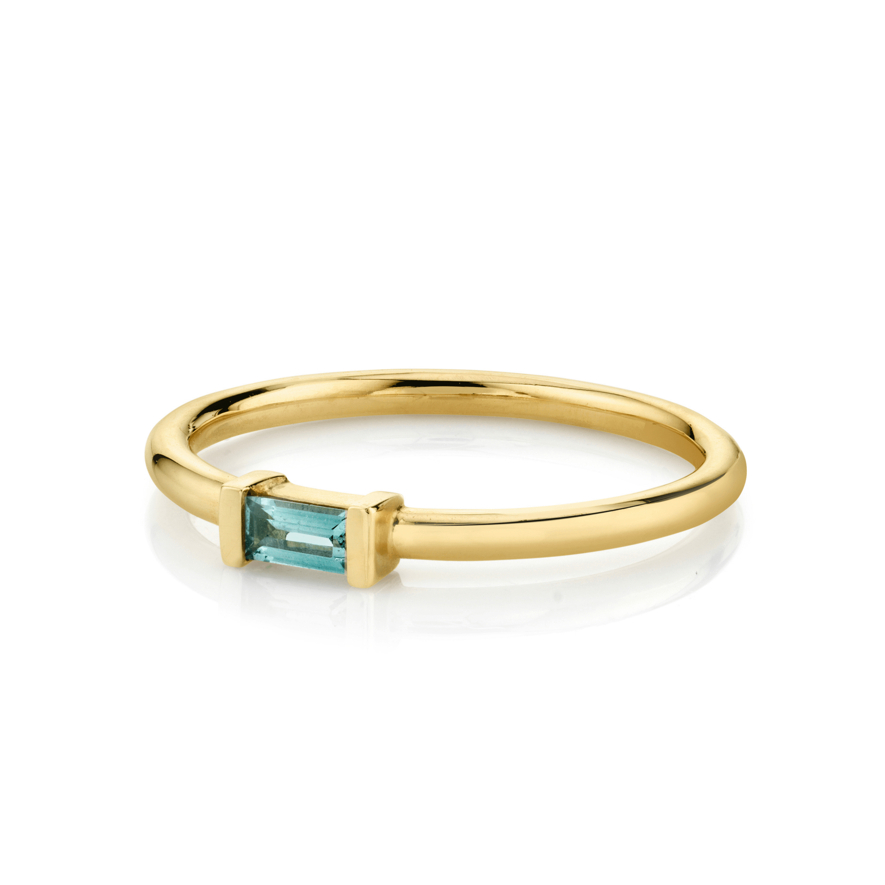 Marrow Fine Jewelry Blue Montana Sapphire September Birthstone Straight Baguette Stacking Band