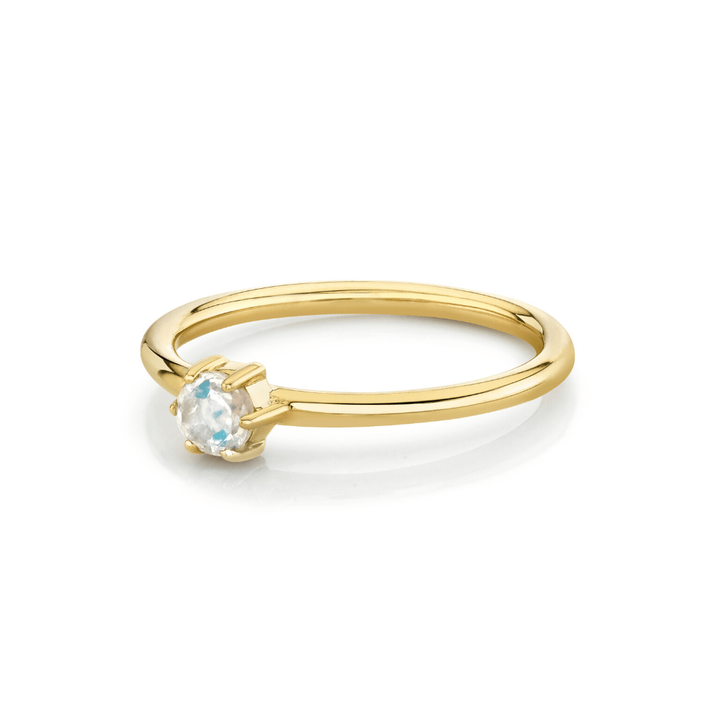 Marrow Fine Jewelry Moonstone Solitaire Stacking June Birthstone Ring