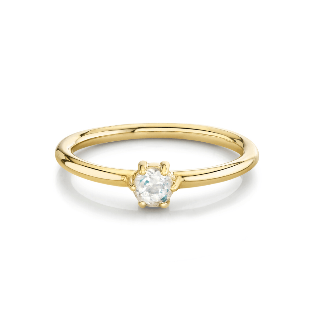 Marrow Fine Jewelry Moonstone Solitaire Stacking June Birthstone Ring