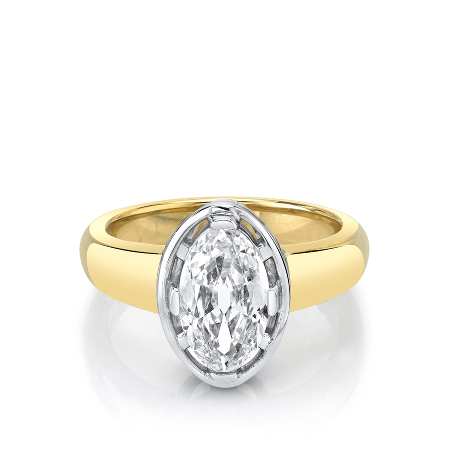 Marrow Fine Jewelry White Diamond Moval Georgia Engagement Ring [Yellow Gold]
