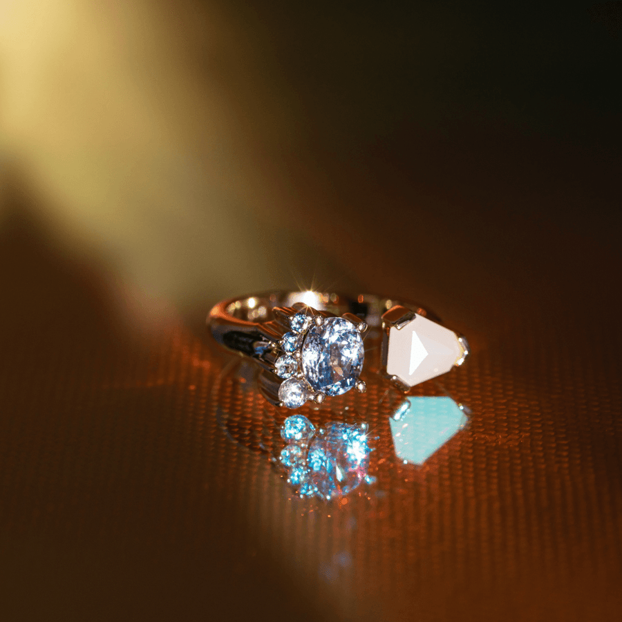 Marrow Fine Jewelry Diamonds & Sapphires Open Shank Ring [Yellow Gold]