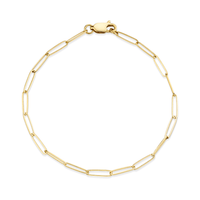 Marrow Fine Jewelry Solid Gold Dainty Paperclip Chain Bracelet [Yellow Gold]
