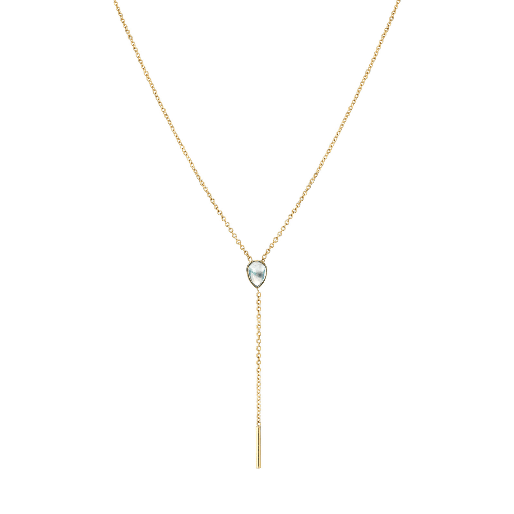 Stillwater Lariat | Moonstone and Gold Minimalist Necklace – Marrow Fine