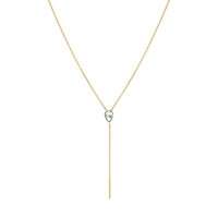 Marrow Fine Jewelry Moonstone Stillwater Lariat Solid Gold Chain Necklace [Yellow Gold]