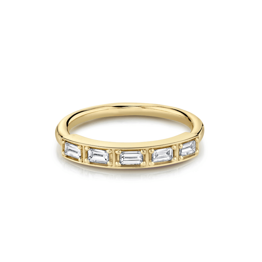 Marrow Fine Jewelry White Diamond Step Cut Stacking Wedding Band [Yellow Gold]