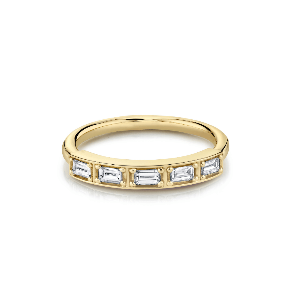 Marrow Fine Jewelry White Diamond Step Cut Stacking Wedding Band