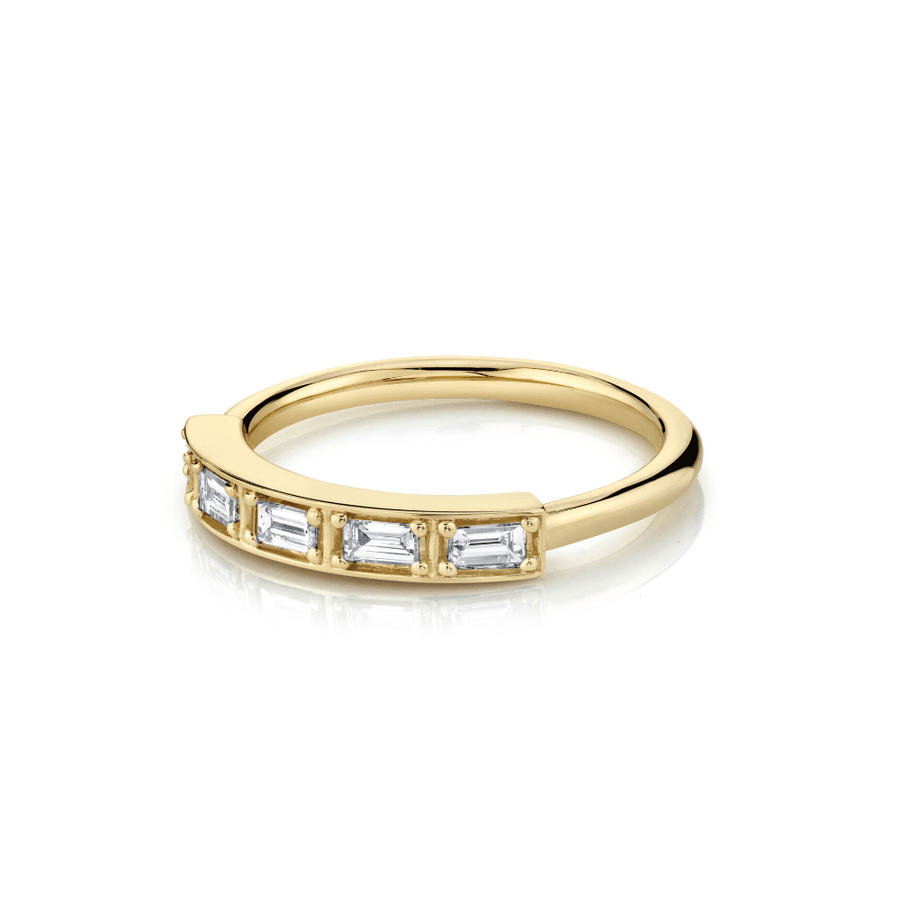 Marrow Fine Jewelry White Diamond Step Cut Stacking Wedding Band [Yellow Gold]