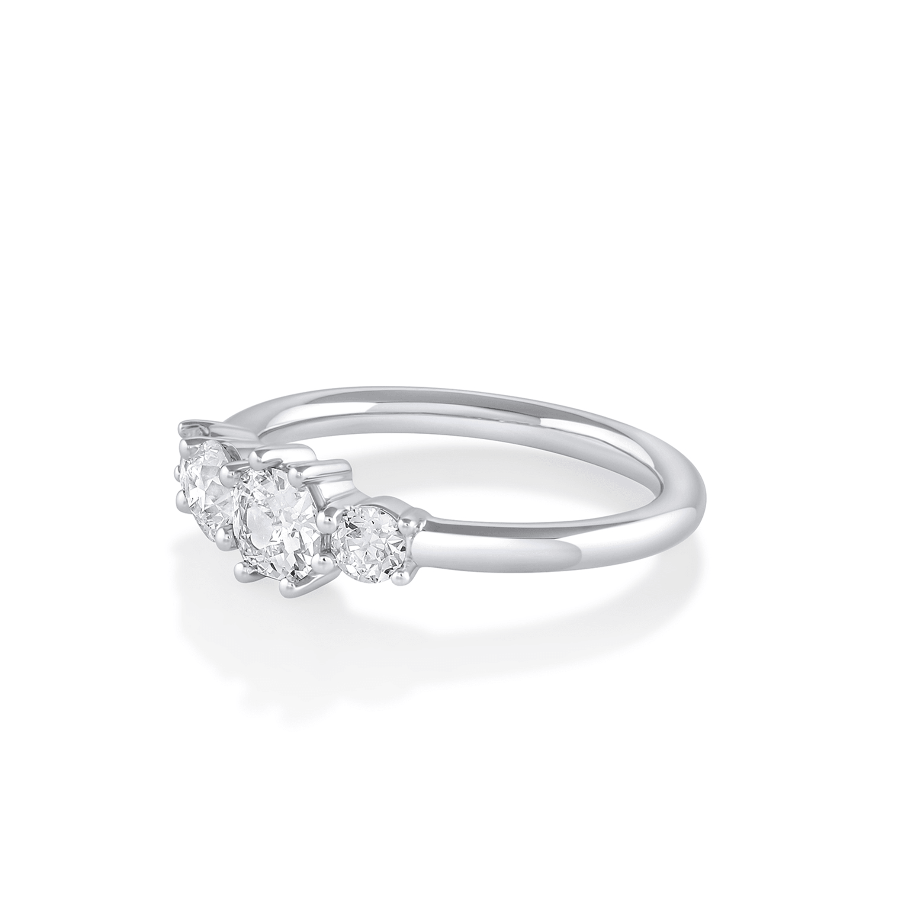 Marrow Fine Jewelry Old Cut White Diamond Linear Ring