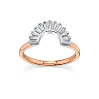 Marrow Fine Jewelry White Diamond Ballerina Oval Engagement Ring Stacking and Wedding Band Jacket [Rose Gold]