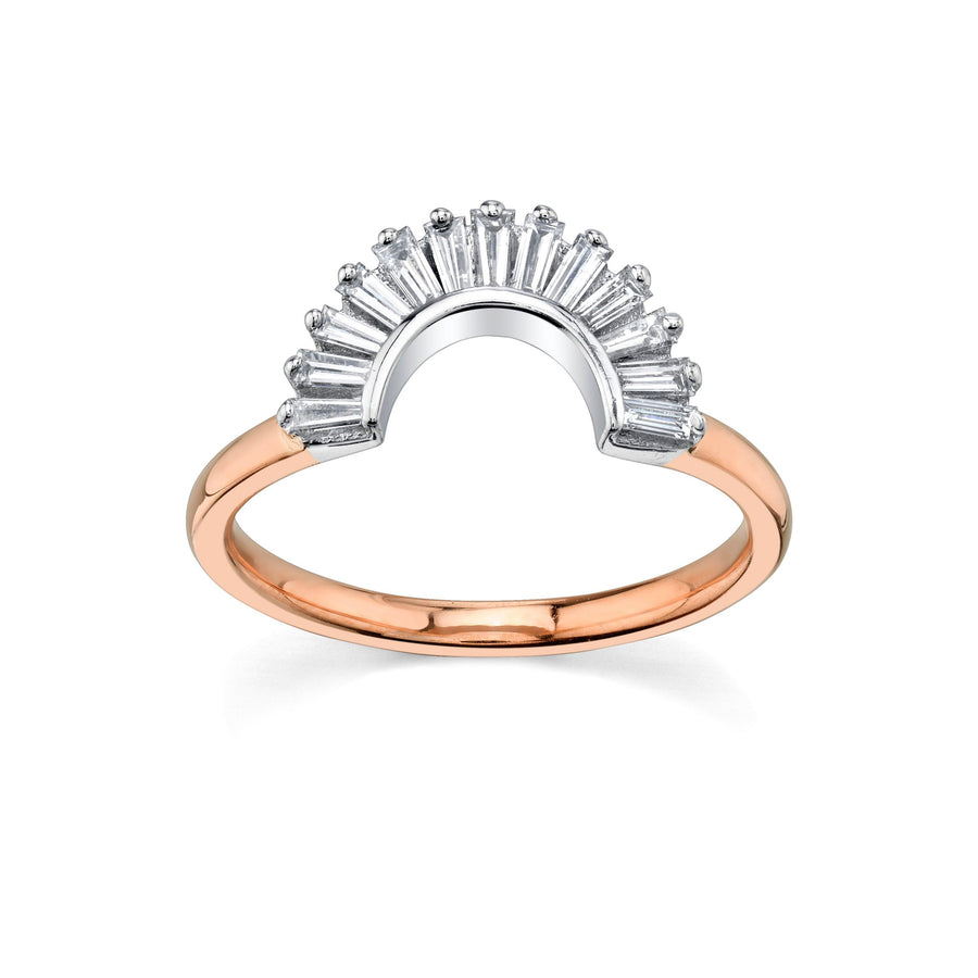 Marrow Fine Jewelry White Diamond Ballerina Oval Engagement Ring Stacking and Wedding Band Jacket [Rose Gold]