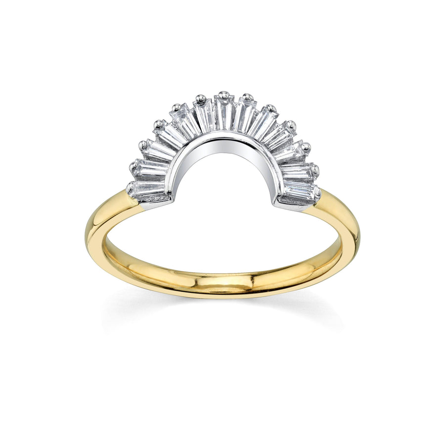Marrow Fine Jewelry White Diamond Ballerina Oval Engagement Ring Stacking and Wedding Band Jacket [Yellow Gold]