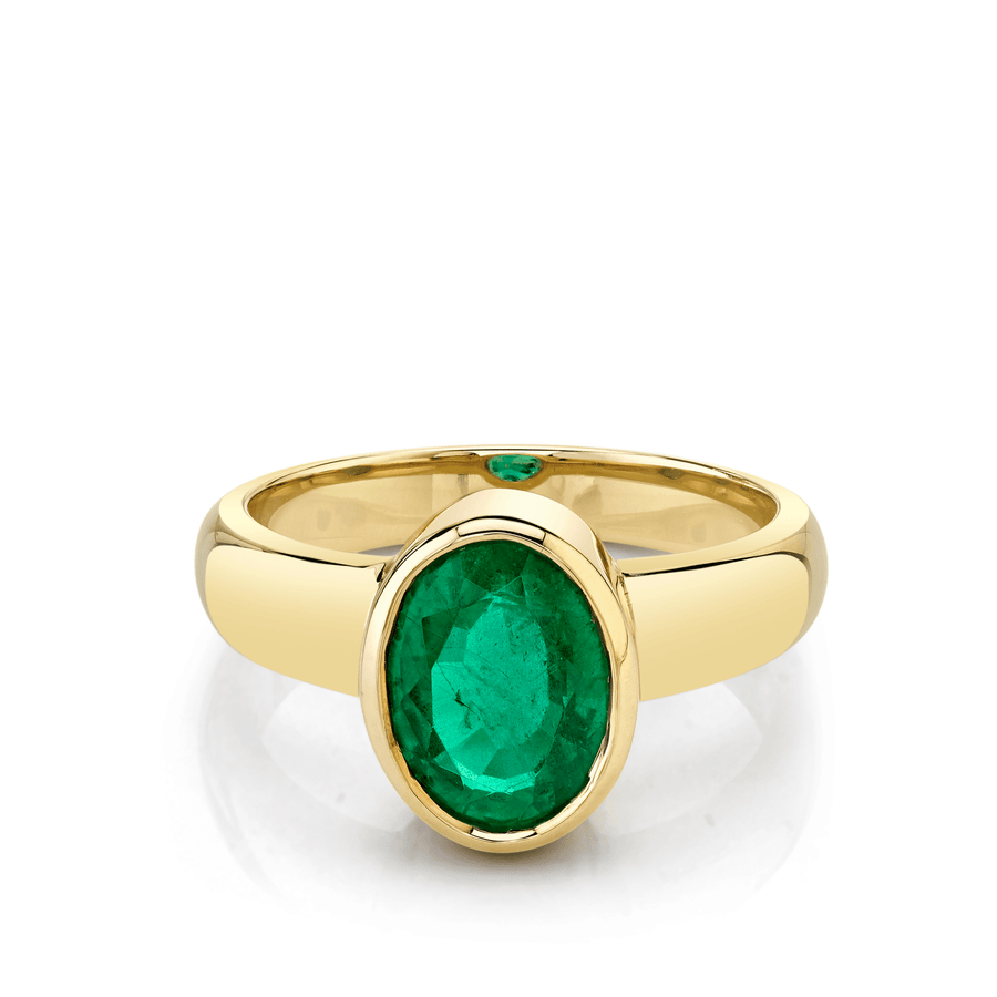 Marrow Fine Jewelry Emerald Oval Bezel Ring [Yellow Gold]
