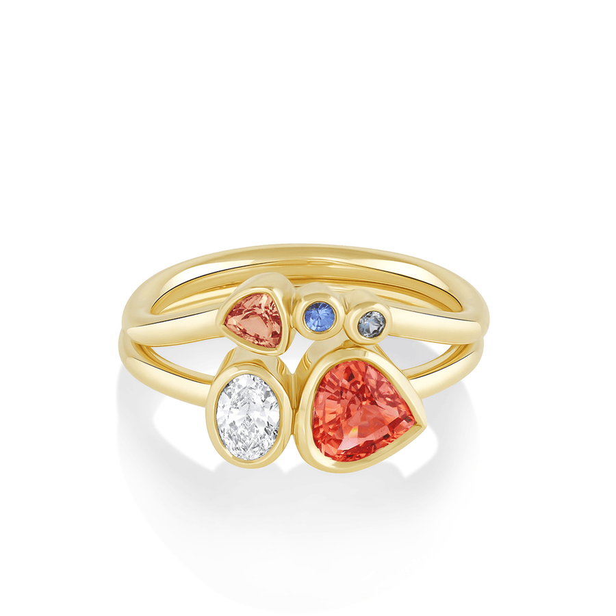 Marrow Fine Jewelry Padparadscha Toi et Moi Ring [Yellow Gold]