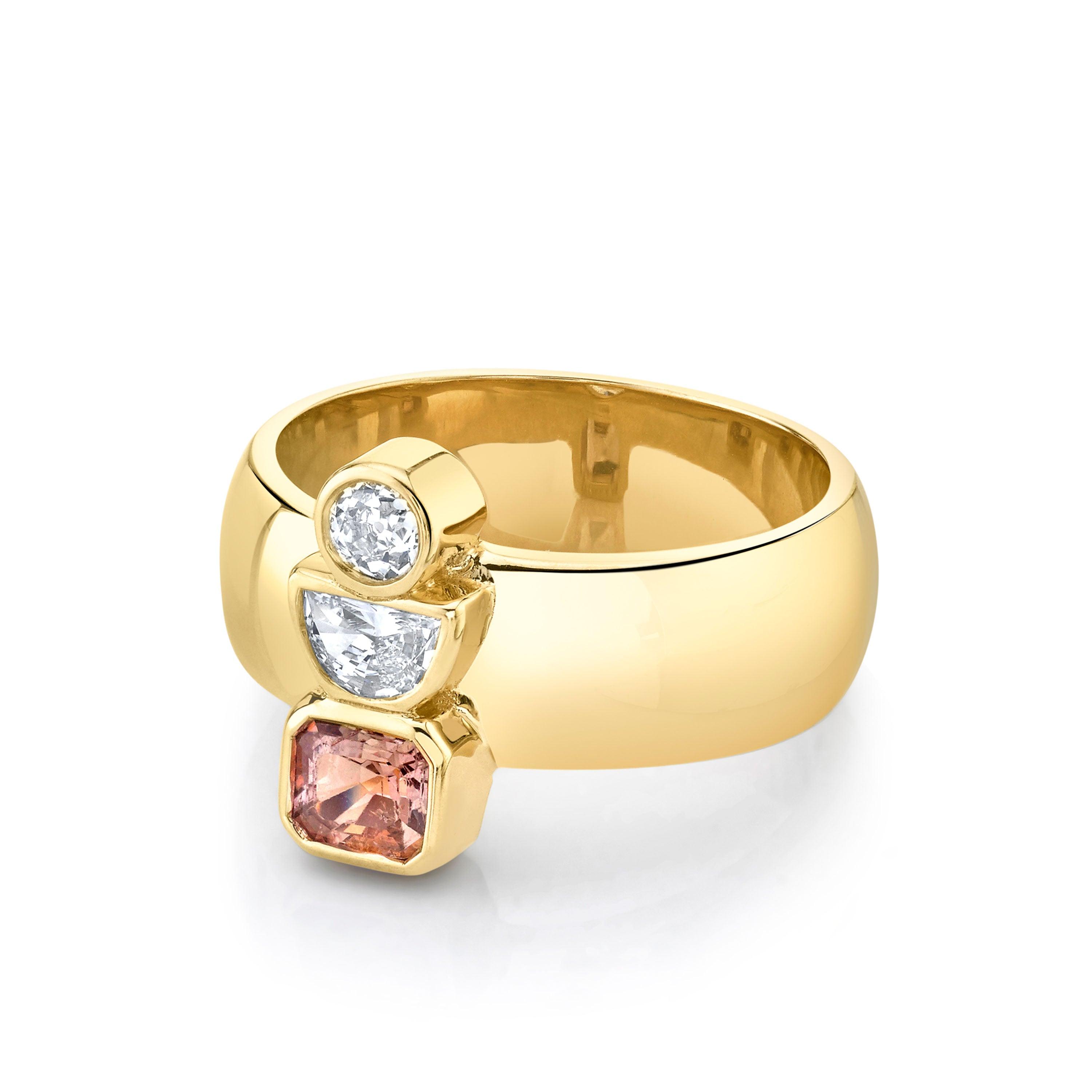 Marrow Fine Jewelry Peach Sapphire Relic Ring
