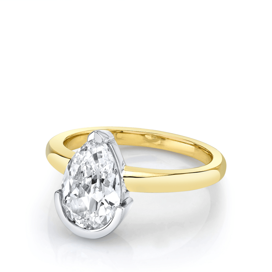1.90ct Antique Diamond Pear Three-Stone Engagement Ring by Marrow Fine